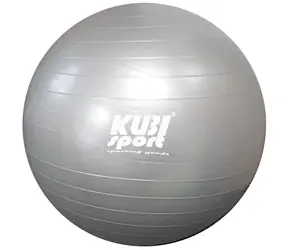 KUBIsport Giant 85 cm strieborná / Gymnastická lopta / nosnosť 150 kg / výška postavy 180-195 cm