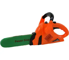 Motorová reťazová píla na batérie oranžová / Detské náradie / Svetlo a zvuk / 33 cm / 3+