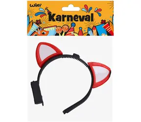 WIKY Čelenka s ušami na batérie / Karnevalový doplnok / LED svetlo / plast / od 3 rokov