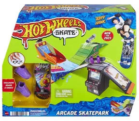 Mattel HOT WHEELS Fingerboard skatepark / Rampa, fingerboard a topánky / Donut, arcade, aquarium / od 5 rokov