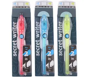 Propiska s miznúcim atramentom modrá / Propiska / 2v1 / LED svetlo / na batérie / 15 cm