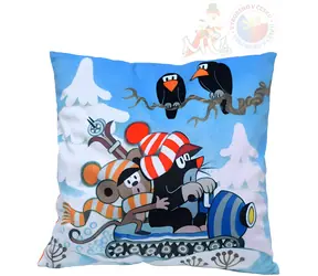 MORAVSKÁ ÚSTREDŇA Vankúš Krtko a skúter / 30 x 30 cm / mikrovelúr / od 3 rokov