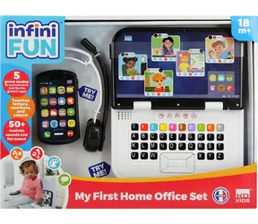 Moja prvá home office set notebook, telefón a slúchadlá / Interaktívna hračka / zvukové efekty / od 18 mesiacov
