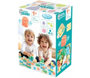 MOCHTOYS Stavebnica Play&Squish / 24 silikónových kociek / bez ostrých hrán / od 1 roka