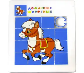 Hlavolam presúvačka koník a kohút / Hlavolam / plast / 5 x 5 cm / od 3 rokov