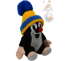 MORAVSKÁ ÚSTREDŇA Plyšák Krtko sediaci čiapka modrá / 12 cm / plyš / od 3 rokov
