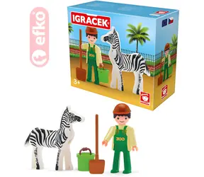 EFKO Igráček Ošetrovateľ so zebrou / Herný set / plast / od 3 rokov