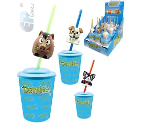 Epee Drinkeez kelímok so slamkou a zvieratkom / Hračka na batérie / Zvuk pri pití / 8 druhov prevedenia