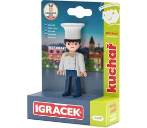 EFKO Figúrka Igráček Kuchár / Kĺbová s doplnkami / plast / 7,5 cm