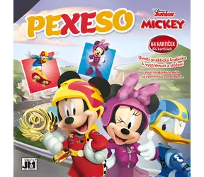 JIRI MODELS Pexeso v zošite Mickey Mouse / 64 kartičiek / Krabička na vystrihnutie / 4 listy na vyfarbenie