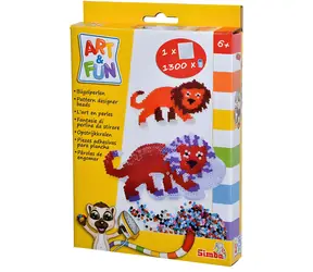 Simba Zažehľovacie korálky Art&Fun / Zvieratká 1300 ks / s podložkou / 4 druhy / od 6 rokov