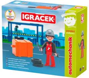 EFKO Figúrka Igráček Automechanik / Kĺbová / Povolanie / 7,5 cm / s doplnkami