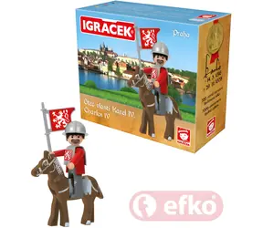 IGRÁČIK Herná sada Karol IV. Praha / Figúrka s koňom a doplnkami / 8 cm / od 3 rokov