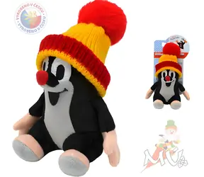 MORAVSKÁ ÚSTREDŇA Plyšák Krtko sediaci čiapka červená / 12 cm / plyš a textil / od 3 rokov