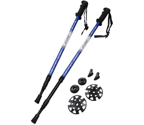 KUBIsport Trekingové palice 3-dielne modré / Trekingové palice / ANTISHOCK odpruženie / 65-135 cm / hliník, grafit