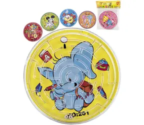 TEDDIES Guľôčkové bludisko s obrázkom / Hlavolam / 6 farieb / priemer 7 cm