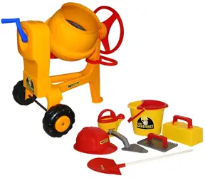 Wader Detská miešačka Construct žltá / s prilbou a murárskym náradím / plast / od 3 rokov