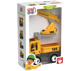 EFKO Igráček MultiGO BUILD Stavbár / Auto so žeriavom a figúrkou / od 3 rokov