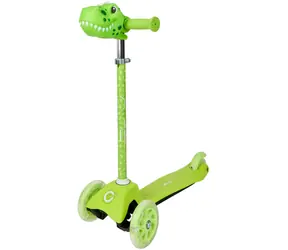Detská kolobežka Dinosaurus / Kolobežka / LED kolieska na batérie / nosnosť 50 kg / od 2 rokov