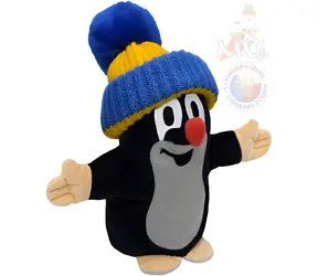 MORAVSKÁ ÚSTREDŇA Maňuška Krtko modro-žltá čiapka / 25 cm / od 3 rokov