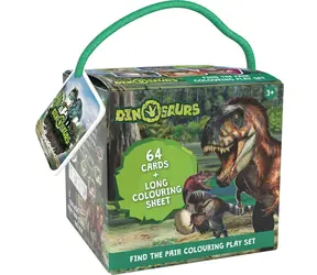 JIRI MODELS Pexeso na cesty Dinosaury / 64 kartičiek / Omaľovánka