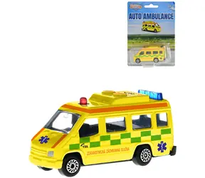 2-PLAY TRAFFIC Sanitka žltá / Na voľný chod / Kov, plast / 8 cm