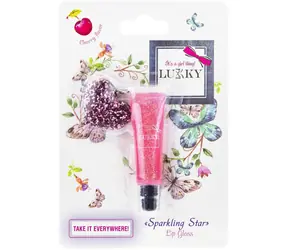 Lukky Trblietavý lesk na pery s príchuťou čerešne 7 ml ~ lesk na pery 7 ml + prívesok na kľúče