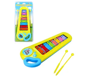 WIKY Xylofón Krtko / žlto-modrý / 34 cm / 8 kláves / 2 paličky / od 3 rokov
