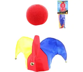 Orion Klaunov nos a čiapka s rolničkami / Karnevalový doplnok / Textil / od 3 rokov