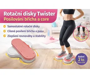 Merco Twist ružové / Rotačný disk / 2 ks / 21 x 29 cm / Plast