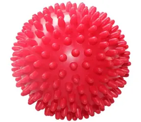 Merco Loptička masážny ježko soft červený / Masážna pomôcka / Priemer 9 cm