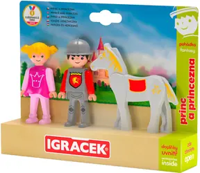 EFKO Herný set Igráček Trio Princ a princezná / 2 figúrky a kôň / od 3 rokov