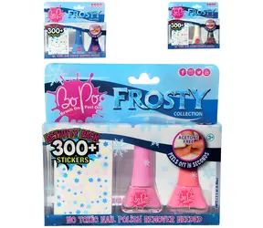 Epee EP Line BO-PO Frosty / Sada laku na nechty a samolepiek / 2x 2,5 ml / 300 ks samolepiek / od 3 rokov