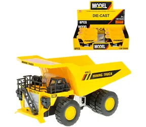 Auto nákladná sklápačka žlto-čierna kov-plast / Auto sklápač / 1:50 / 16 cm / na batérie / svetlo a zvuk
