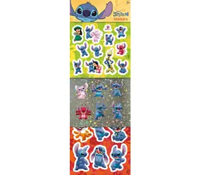 JIRI MODELS Samolepky Lilo a Stitch / 3 hárky / klasické, fóliové, trblietavé / 12 x 34,5 cm