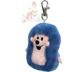 MORAVSKÁ ÚSTREDŇA Ježko s karabínou šedomodrý / Plyšová kľúčenka / 8 cm / na karte / od 3 rokov