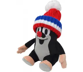 MORAVSKÁ ÚSTREDŇA Plyšák Krtko sediaci s červenou trikolorovou čiapkou / Plyš / 20 cm