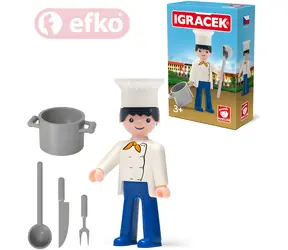EFKO Igráček Kuchár s doplnkami / Figúrka / plast / 8 cm / od 3 rokov