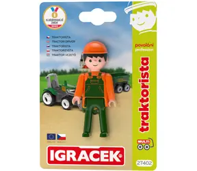 EFKO Figúrka Igráček MultiGO Traktorista / Kĺbová / Plast / 7,5 cm / na karte / od 3 rokov