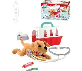 ECOIFFIER Kufrík pre veterinára so psíkom / Hracia sada / plyšový psík a lekárske nástroje / od 18 mesiacov