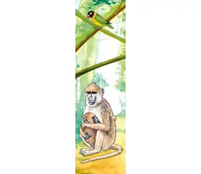 AKIM Záložka do knihy 3D Safari pavián / Záložka / 21 x 6 cm / Tvrdý kartón