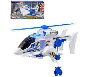 TEAMSTERZ Helikoptéra policajná záchranárska / Na batérie / Navijak s hákom / Svetlo a zvuk / od 3 rokov