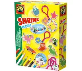 SES Creative Výroba príveskov na kľúče / Kreatívna súprava / 3 zmršťovacie fólie + 8 pasteliek + 6 kľúčeniek