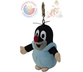 MORAVSKÁ ÚSTREDŇA Krtko s nohavičkami a karabínou / Plyšová kľúčenka / 10 cm / na karte / od 12 mesiacov