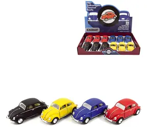 KINSMART Model auta VW Classical Beetle Hippie / Model auta / kov a plast / spätné natiahnutie / 13 cm / od 3 rokov