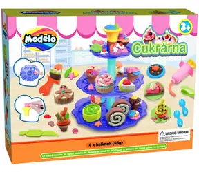 MAC TOYS Modelína Cukráreň / Kreatívna súprava / 56 g modelíny / nástroje a podnos na tortičky / od 3 rokov