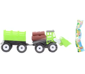 Orion Traktor s čelným nakladačom / Traktor / Plast / Vlečka a klády dreva 2 ks / 27 cm / od 3 rokov