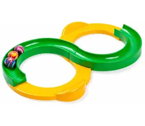 MERCO Balančná guličková dráha Nekonečná osmička zeleno-žltá / plast / 34 cm / pre deti od 3 rokov