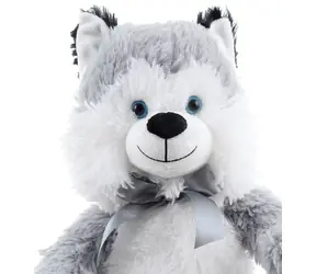 Orion Plyšový pes Husky s mašľou 55 cm / Plyšová hračka / od 0 mesiacov