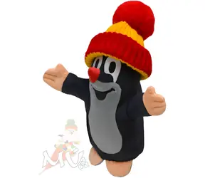 MORAVSKÁ ÚSTREDŇA Maňuška Krtko červeno-žltý čiapka / 20 cm / od 0 mesiacov